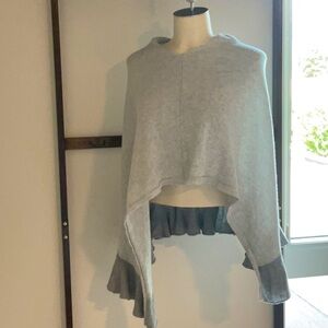 3/$35 Two-tone Gray Frilly Poncho